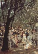 Max Liebermann Munich Beer Garden oil on canvas